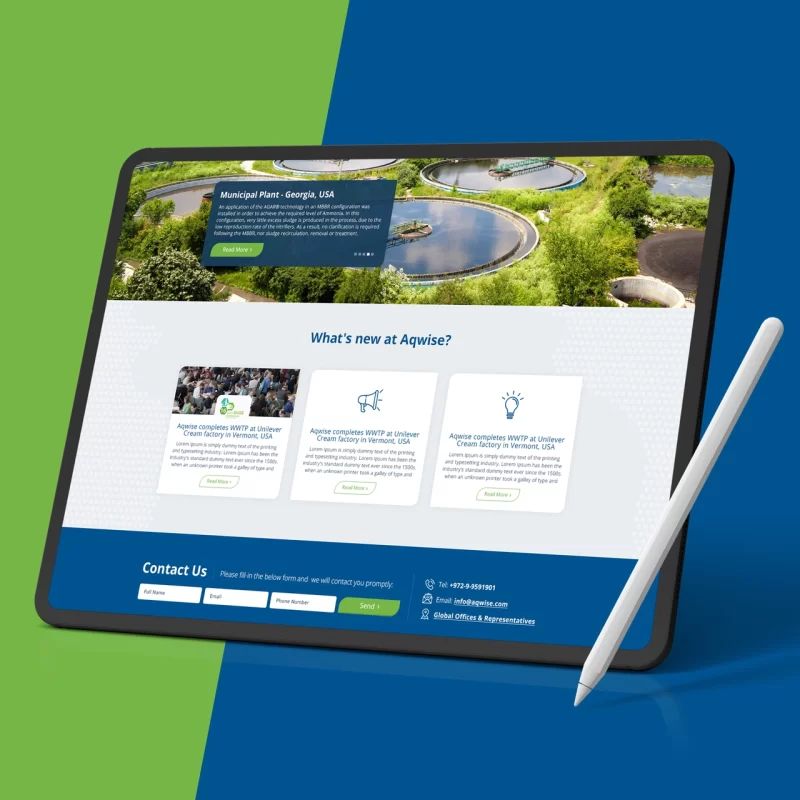Design and construction of the Aqwise website - imark image
