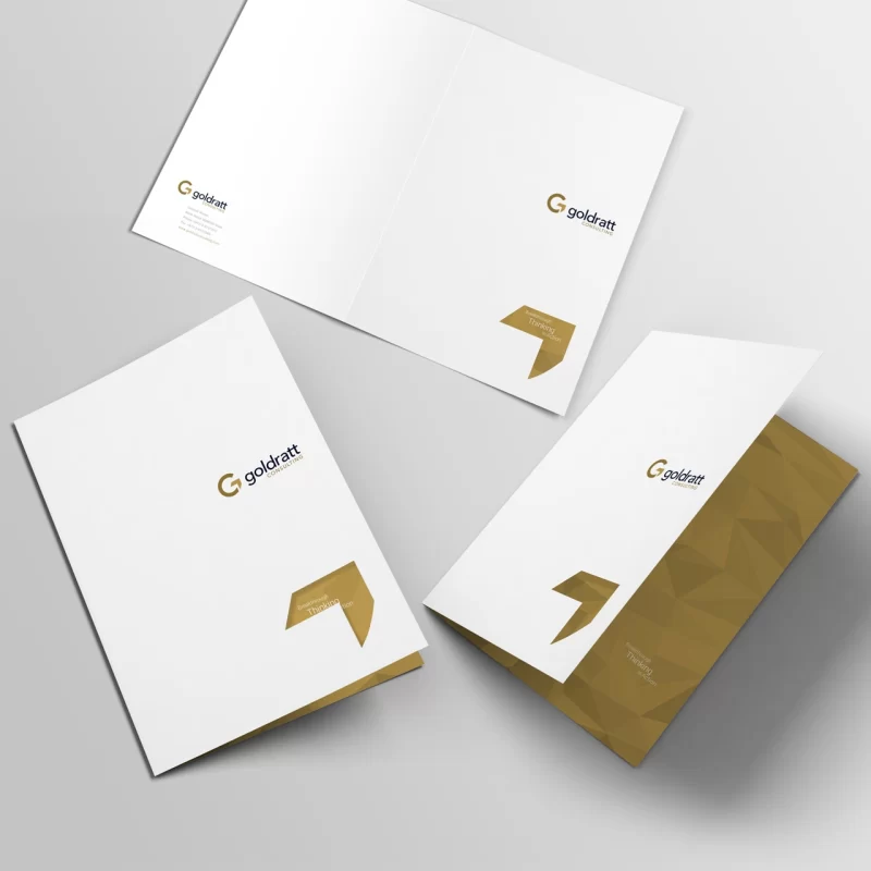 Design of advertising and marketing products for Goldratt - imark image