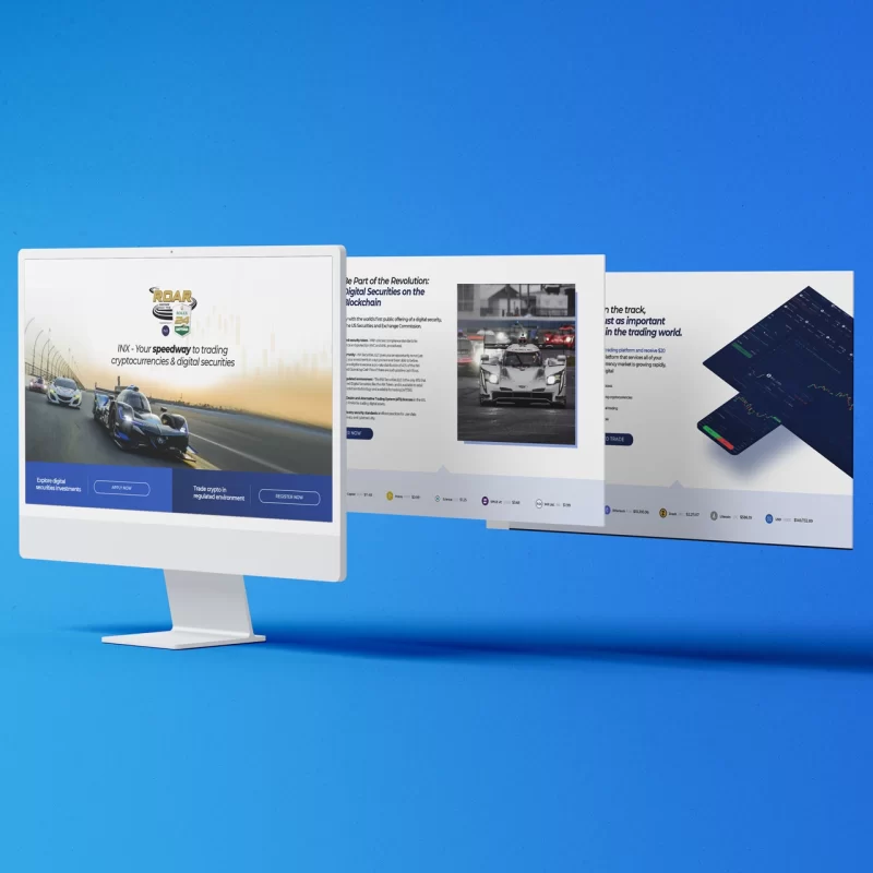 Design & construction of landing pages & banners for INX - imark image